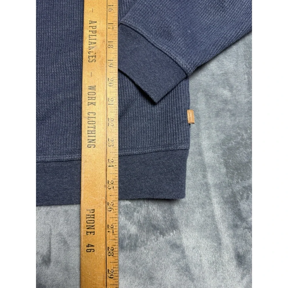 LL Bean Katahdin Iron Works Crewneck Mens Small Sherpa Lined Waffle Sweatshirt